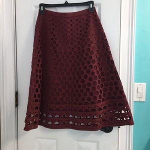 JCrew maroon eyelet skirt size 0